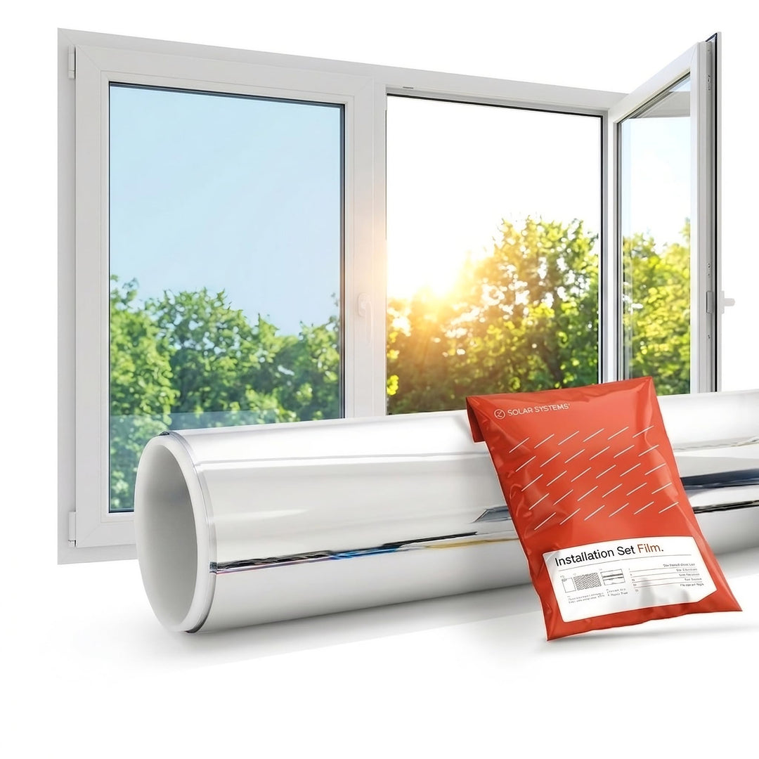 Solar Systems Fensterfolie Sonnenschutzfolie für Wärmeisolierung mit Montagekit - Anti-UV Solarfolie