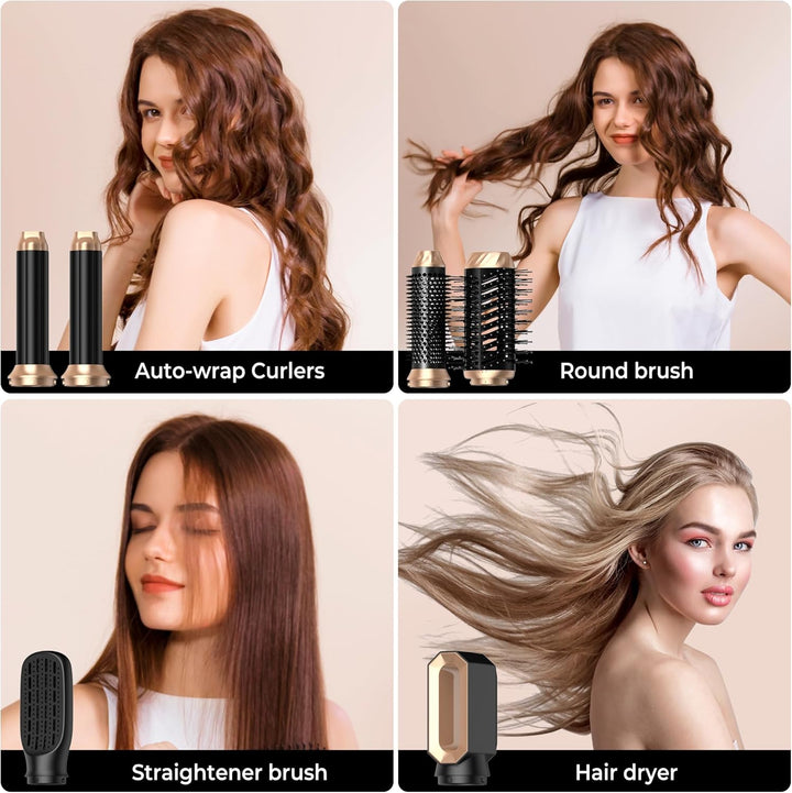 Hair Styler Set, OKWRAP Airstyler 6 In 1 Mit Rundbürstenföhn, Haarstyler Warmluftbürste, Thermal Bru