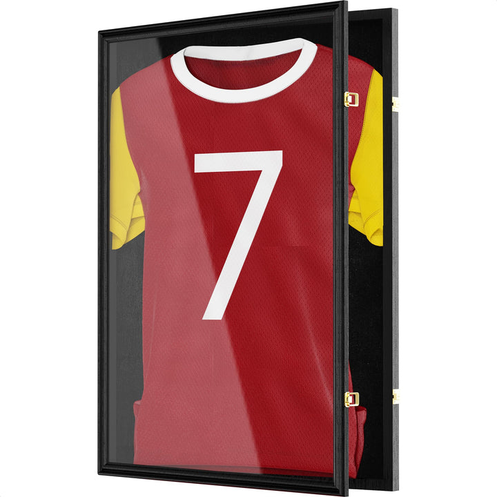 Avalo Trikotrahmen - Bilderrahmen 80x60 cm für Fussballtrikot - aufklappbar | Trikot Bilderrahmen fü