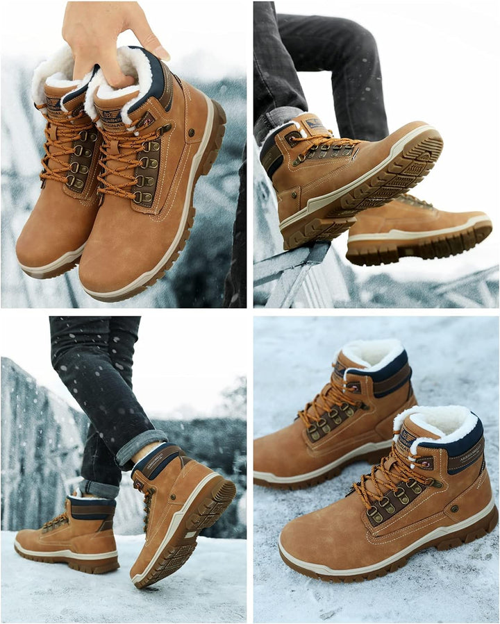 ARRIGO BELLO Winterstiefel Herren Winterschuhe Gefüttert Rutschfeste Warm Stiefel Gemütlich Trekking