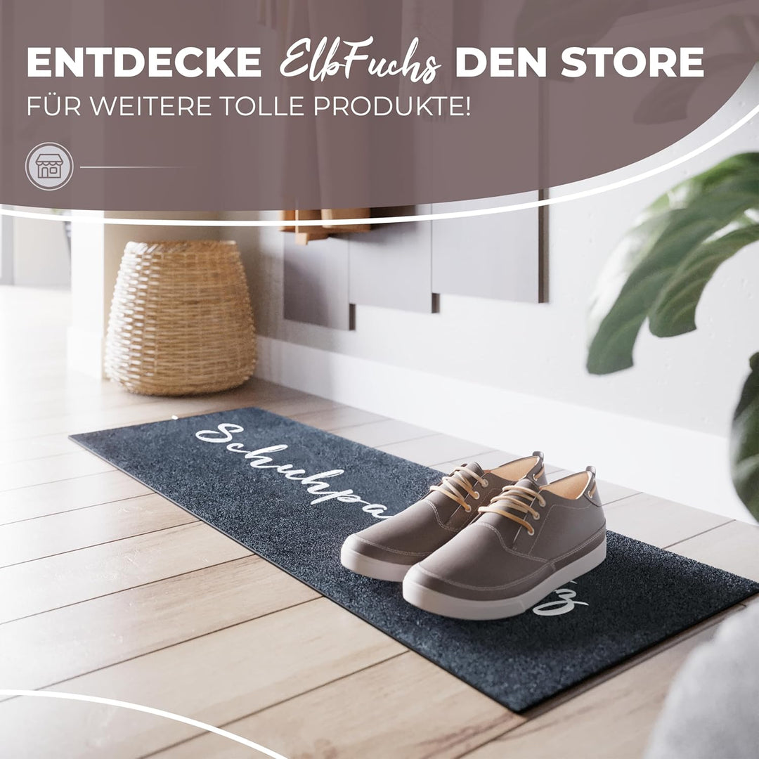 Schuhparkplatz Fussmatte 100x35cm Grau I Waschbare & rutschfeste Indoor-Schuhmatte & Abtropfmatte I