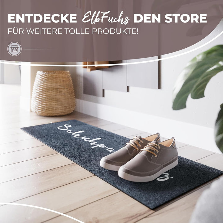 Schuhparkplatz Fussmatte 100x35cm Grau I Waschbare & rutschfeste Indoor-Schuhmatte & Abtropfmatte I