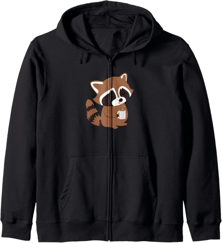 Waschbär Kaffee Niedlich Wildlife Tier Wald Natur Kapuzenjacke