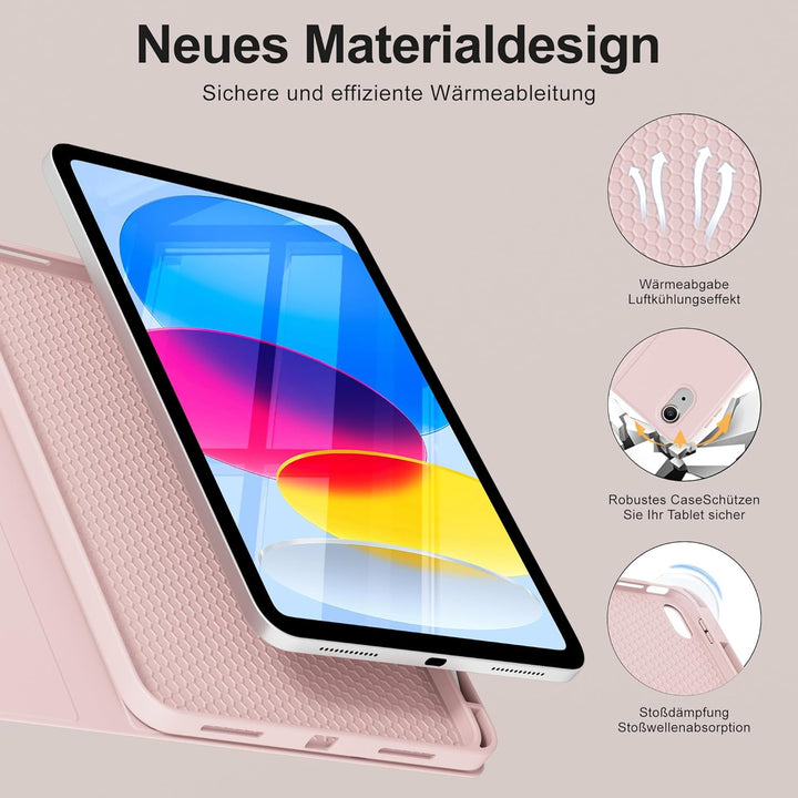 Hülle mit Tastatur für iPad A16 11 Generation2025/10 Generation 2022, (11/10.9 Zoll), 7-farbige Magn
