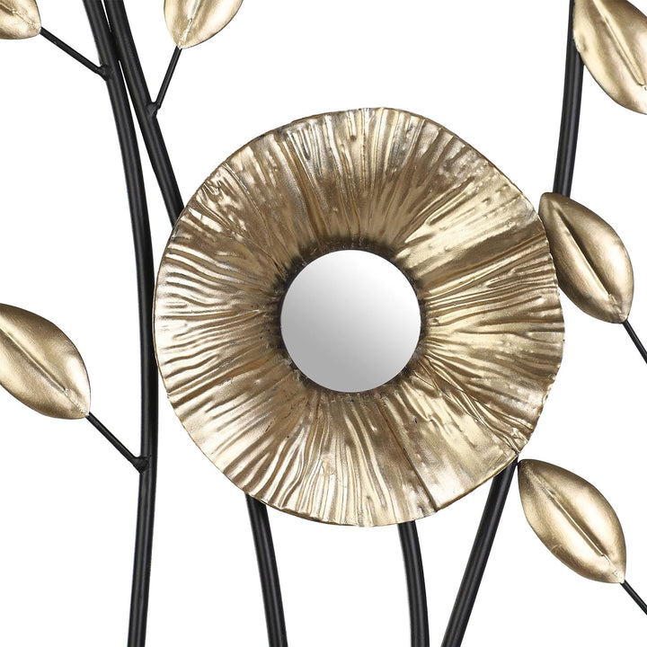 EGLO LIVING Wanddeko Chikuma, 3D Wandbild im Blumen-Design mit Ramen, Wandobjekt aus Metall in Messi