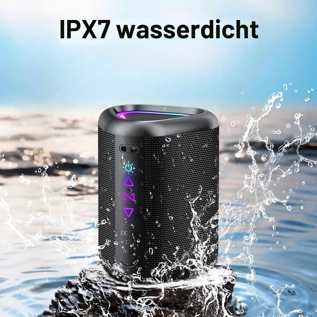 aowoka Bluetooth Lautsprecher mit Licht, 2026 Musikbox Tragbarer Box, Bluetooth 5.4, 30 St, Verbesse