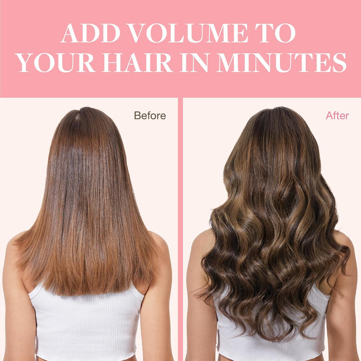 GOO GOO Clip in Extensions Echthaar, Echthaar Extensions Clip, 35cm 120g 7pcs, Clip In Haarverlänger