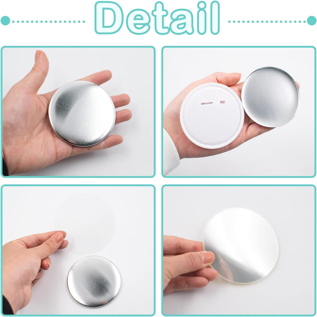 100 Stück 75mm Leere Schaltfläche Abzeichen Button Abzeichen Teile Set Runde Knopfteile Supplies But