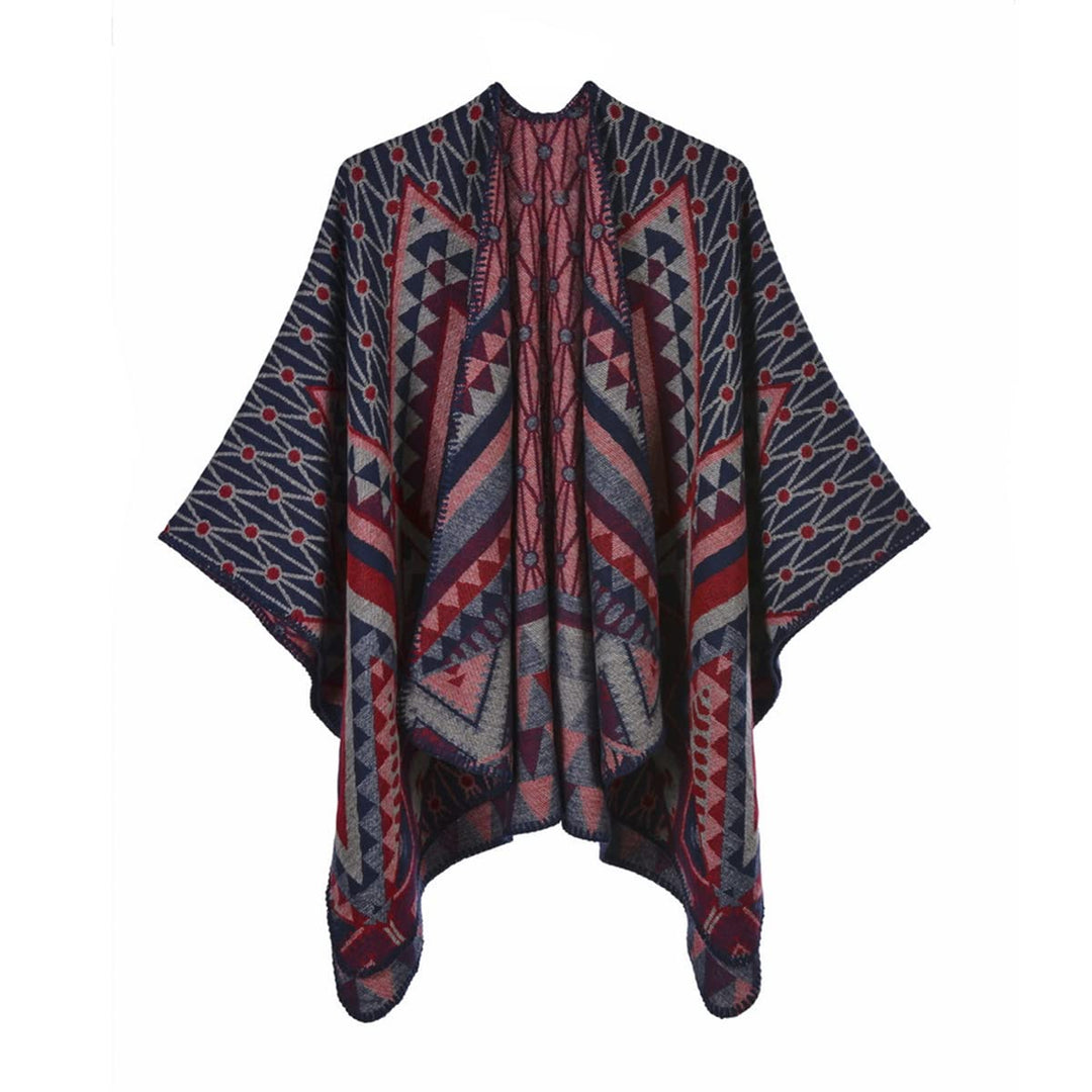 Damen Herbst/Winter Poncho mit Quaste, 130 * 150CM Warm Poncho-Schal Überwurf Strick Cape Elegant Um
