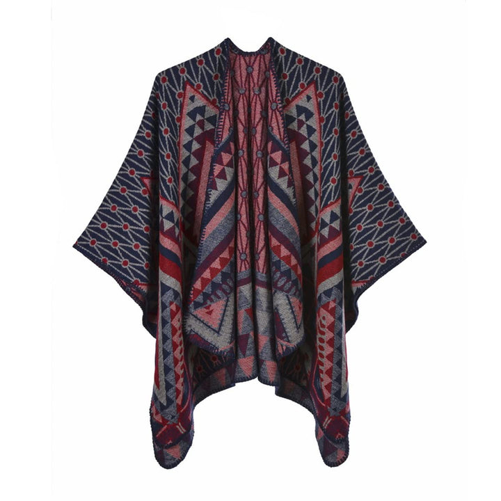 Damen Herbst/Winter Poncho mit Quaste, 130 * 150CM Warm Poncho-Schal Überwurf Strick Cape Elegant Um