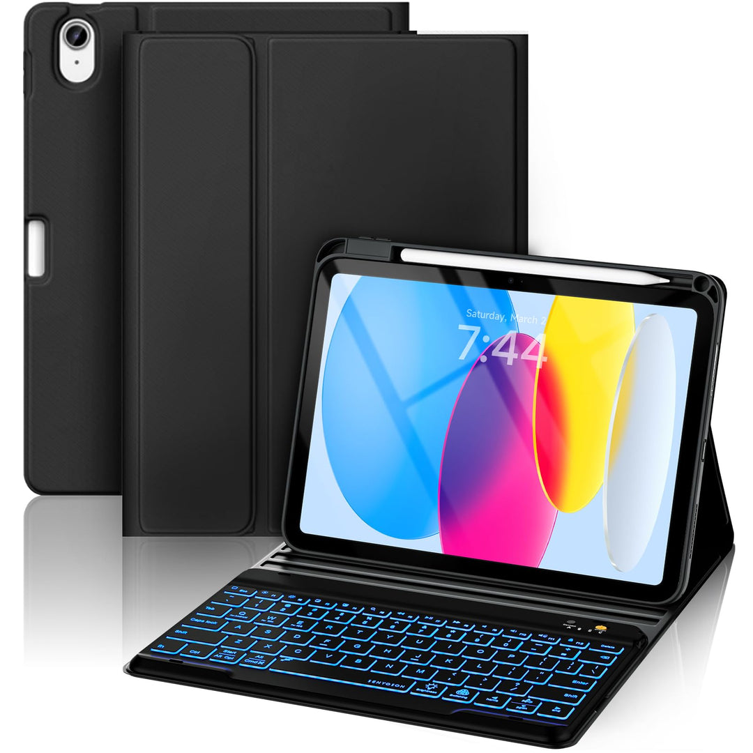 OYEEICE Hülle mit Tastatur für iPad A16 11 Generation 2025/10 Generation 2022 (11/10.9 Zoll), Vergrö