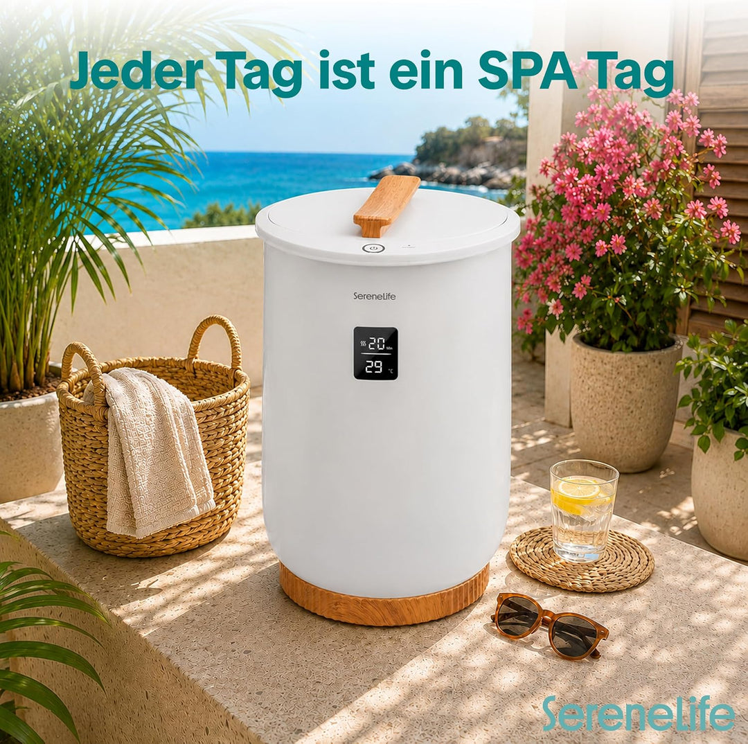 SereneLife Handtuchwärmer mit Digitalanzeige, weiss, grosser Handtuchwärmer für Spa und Badezimmer,