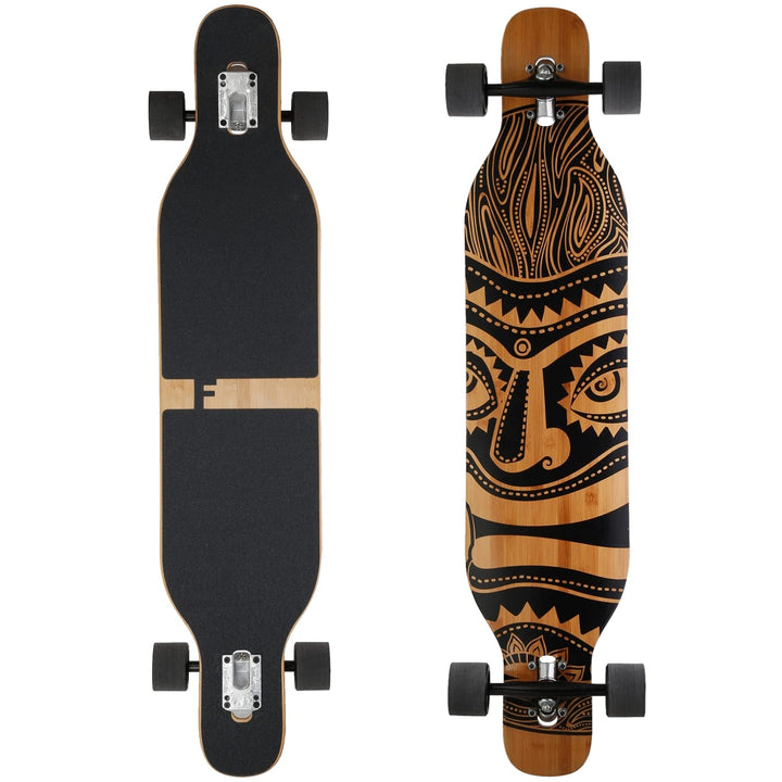 FunTomia Longboard mit 3 Flex Stufen Drop Through Cruiser Komplettboard Mach1 Speed Kugellager T-Too