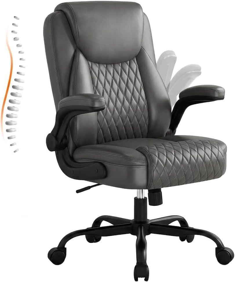 GTPLAYER Bürostuhl Ergonomisch, Schreibtischstuhl, Chefsessel mit Hoher Rückenlehne, Hochklappbaren