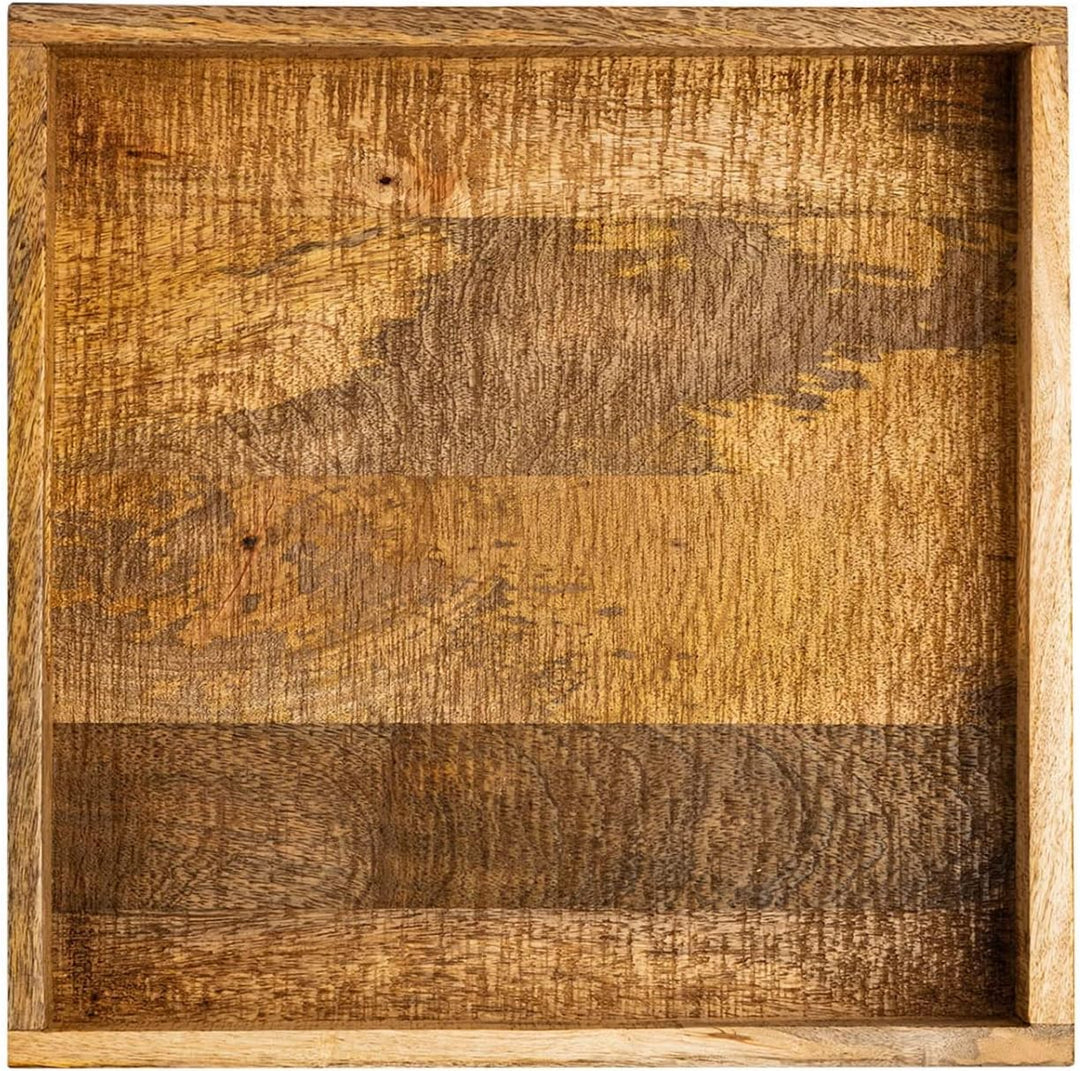 casamia Holztablett Serviertablett 40x40cm Tablett Holz Serviertablett Deko Tablett quadratisch aus