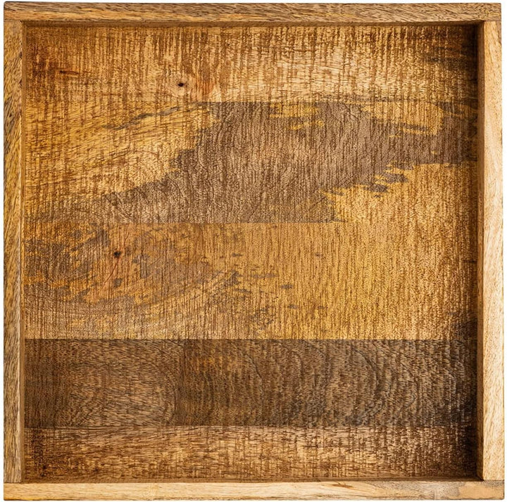 casamia Holztablett Serviertablett 40x40cm Tablett Holz Serviertablett Deko Tablett quadratisch aus