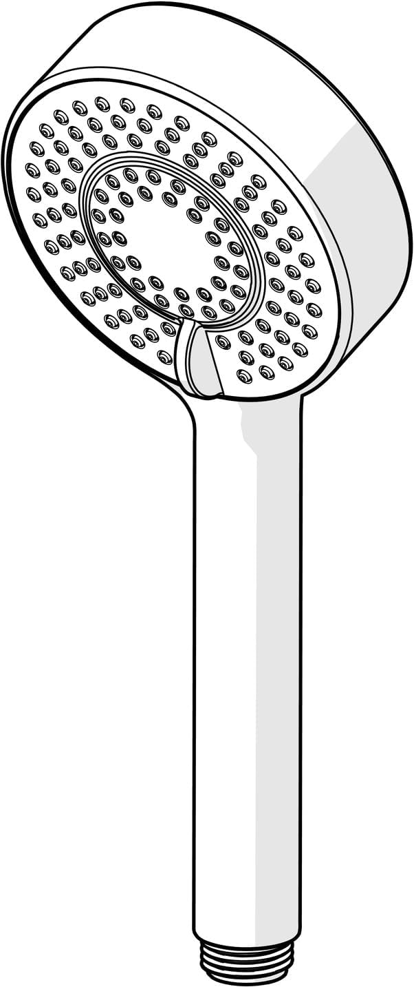 HANSA BASICJET Duschkopf mit 3 Strahlarten I Handbrause Dusche I Anti-Kalk Funktion I Brausekopf 95