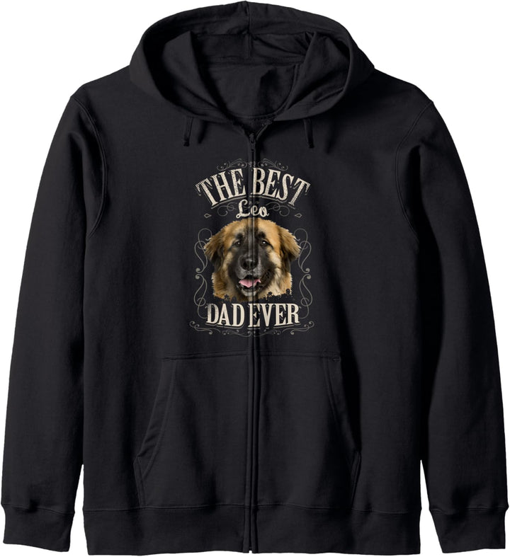 Best Leo Dad Ever Leonberger Hund Vintage Geschenke Mann Kapuzenjacke