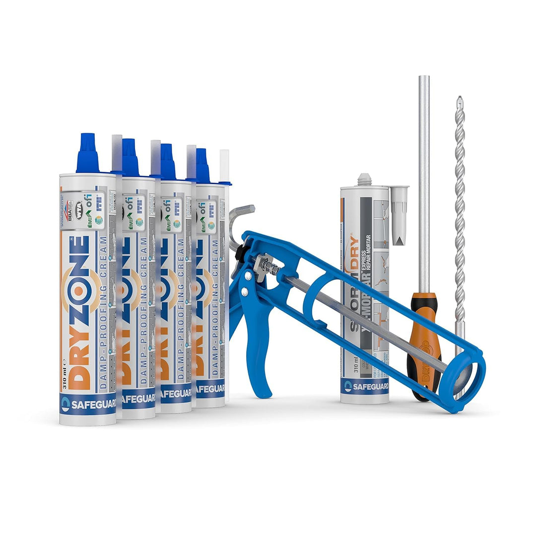 Dryzone Horizontalsperre Kit - Injektionscreme gegen feuchte Wände und aufsteigende Feuchtigkeit – F