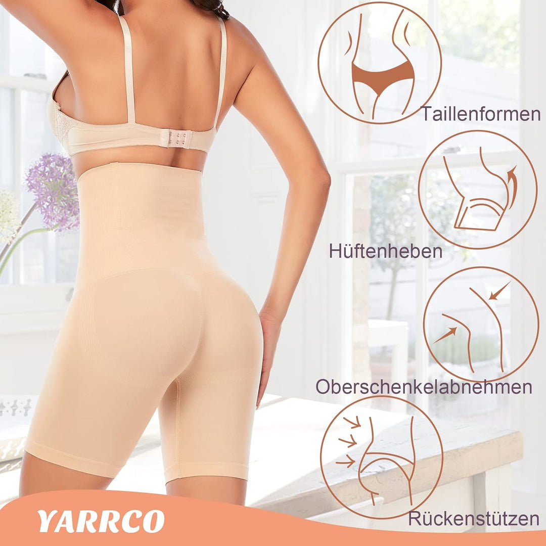 YARRCO Bauchweg Unterhose Damen Shapewear Miederhose Hohe Taille Body Shaper Unterwäsche Nahtlose Mi