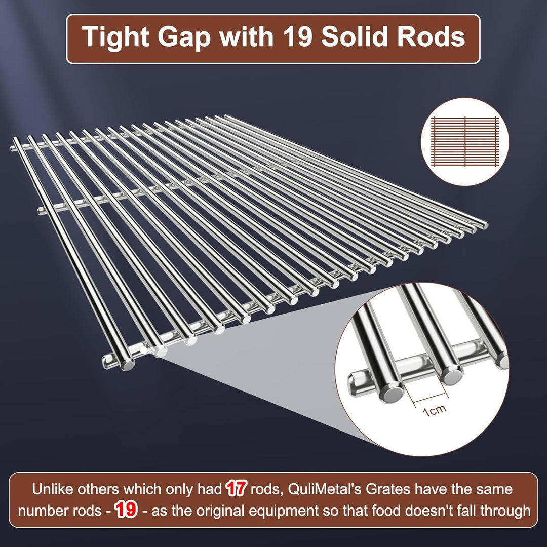 QuliMetal 47,6 x 33,7cm Edelstahl Grillroste 66095 für Weber Genesis II E-310, Genesis II LX E-340/S