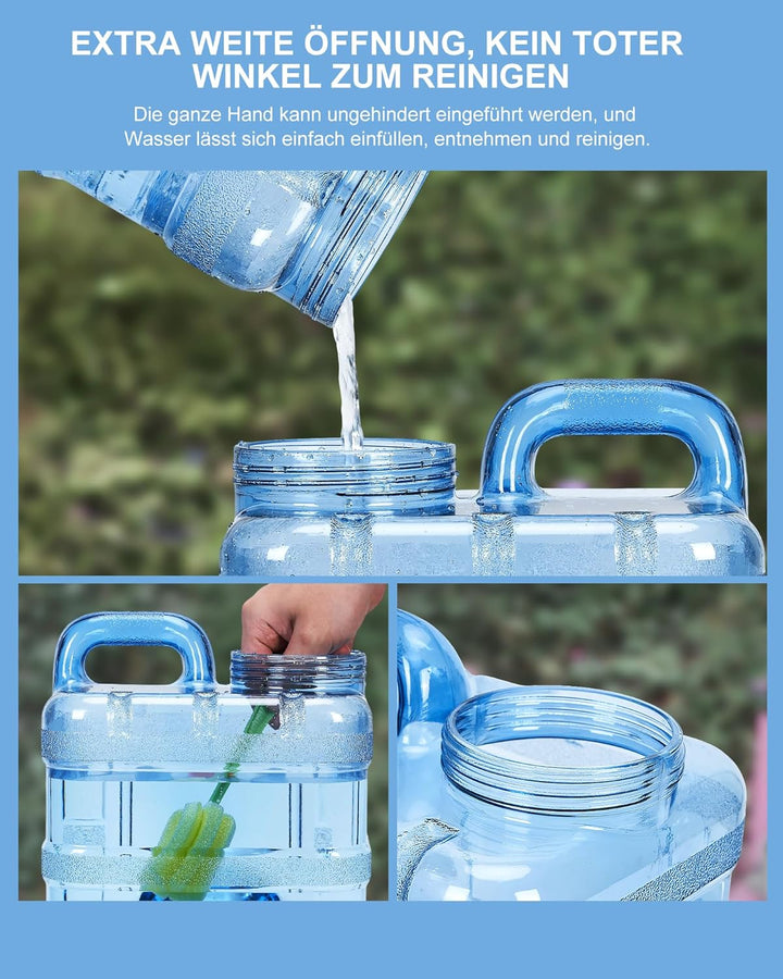RUYI Wasserkanister mit Hahn und Schraubdeckel, Camping Wasserkanister BPA-frei Trinkwasserkanister,