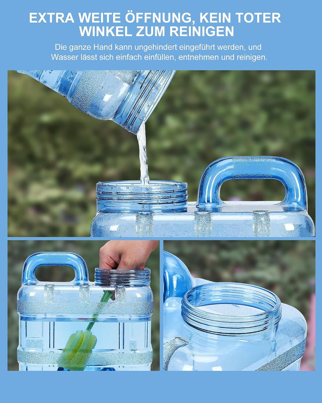 RUYI 15L Wasserkanister mit Hahn und Schraubdeckel, Camping Wasserkanister BPA-frei Trinkwasserkanis