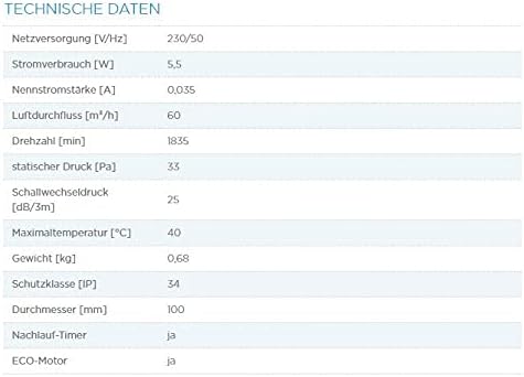 Energiesparender & leiser Badlüfter mit Nachlauf | Dalap 100 BFZ ECO