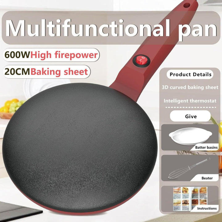Elektrischer Pfannkuchenbereiter, Instant-Crêpe-Maker - Crêpe-Grillpfanne | 7,8 Zoll automatische Te