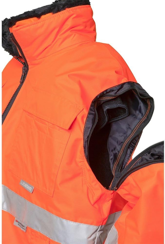 Planam Grösse 7XL Herren Warn-/Wetterschutz Comfortjacke 2-farbig orange marine Modell 2046