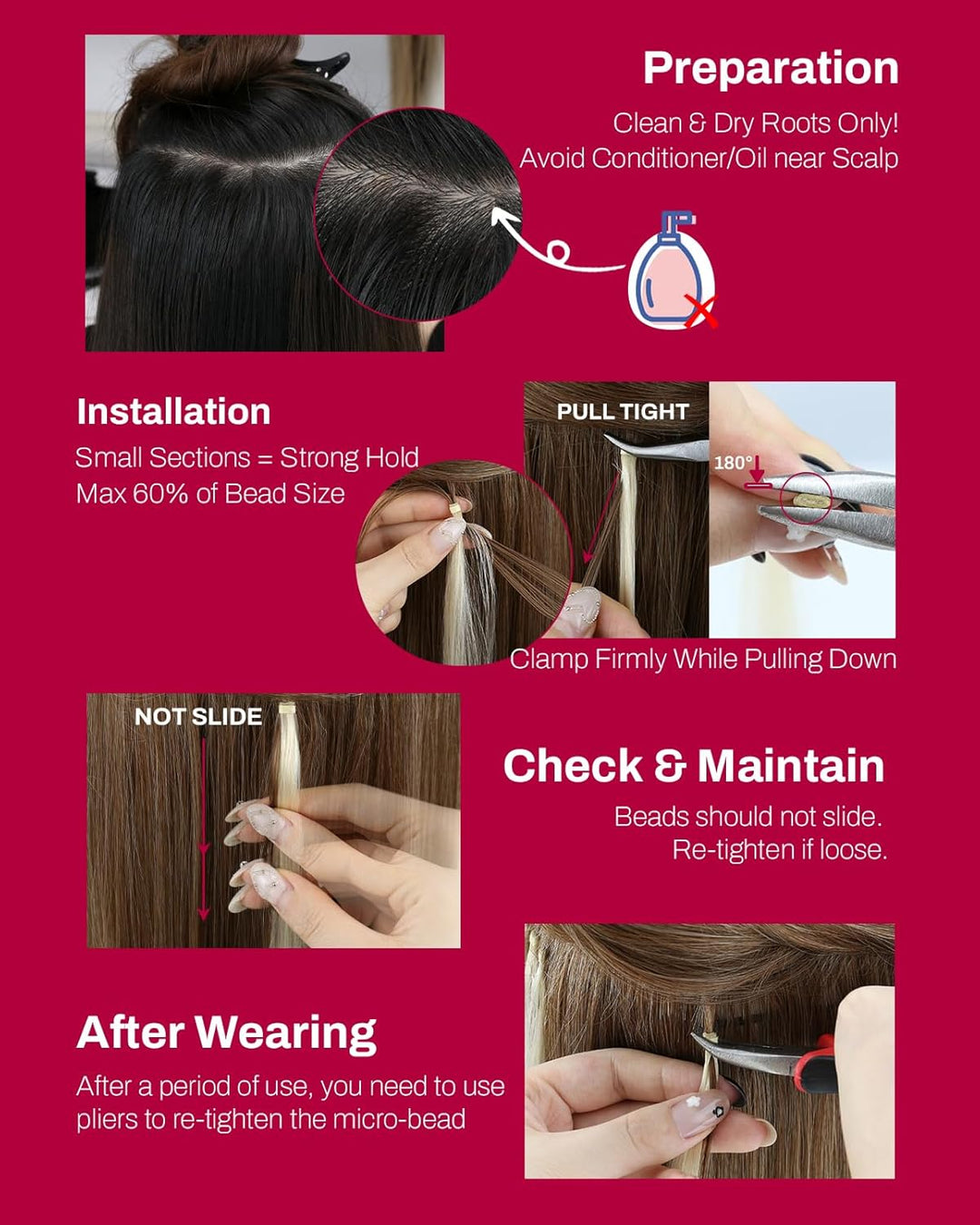Moresoo Microring Extensions Echthaar 1g Remy Extensions Echthaar mit Microrings Blond Glatt Haare C