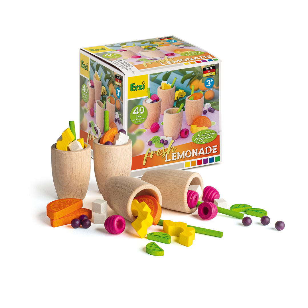 Erzi 28147 Sortierung Fresh Lemonade aus Holz, Kaufladenartikel für Kinder, Rollenspiele