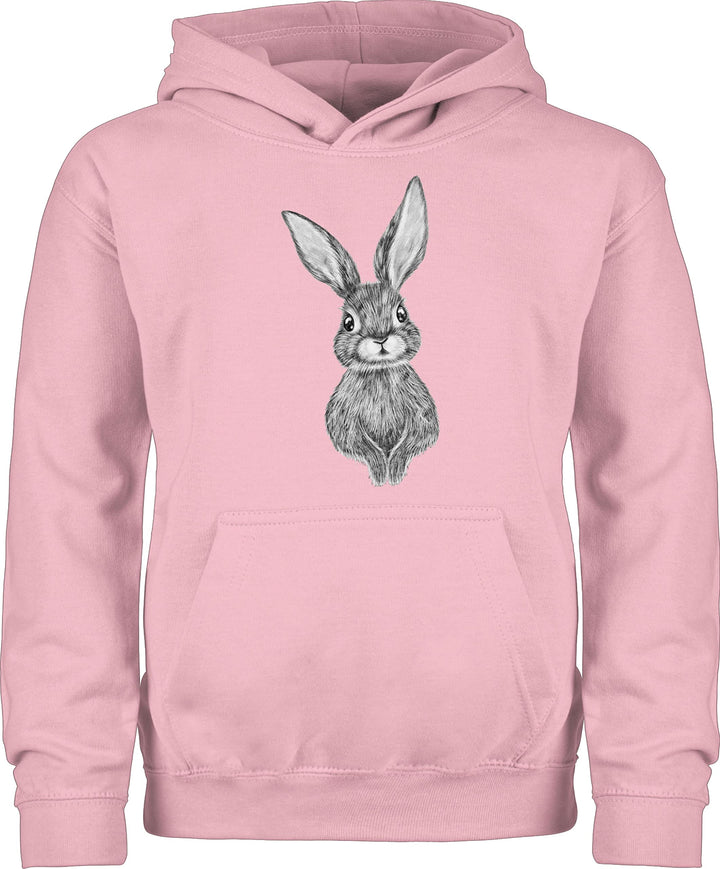 Shirtracer - Kinder Hoodie Jungen Mädchen - Hase Kaninchen I Häschen 104 3 Hellrosa, 104 3 Hellrosa