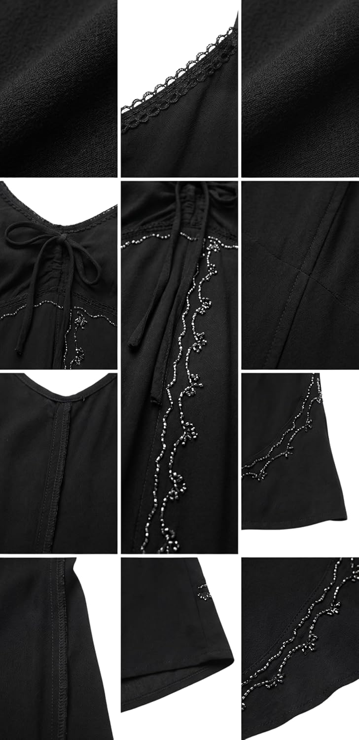 Sakkas Allie Stein gewaschen gestickte verstellbaren Spaghettiträgern Langes Kleid L-XL Grosse Gröss