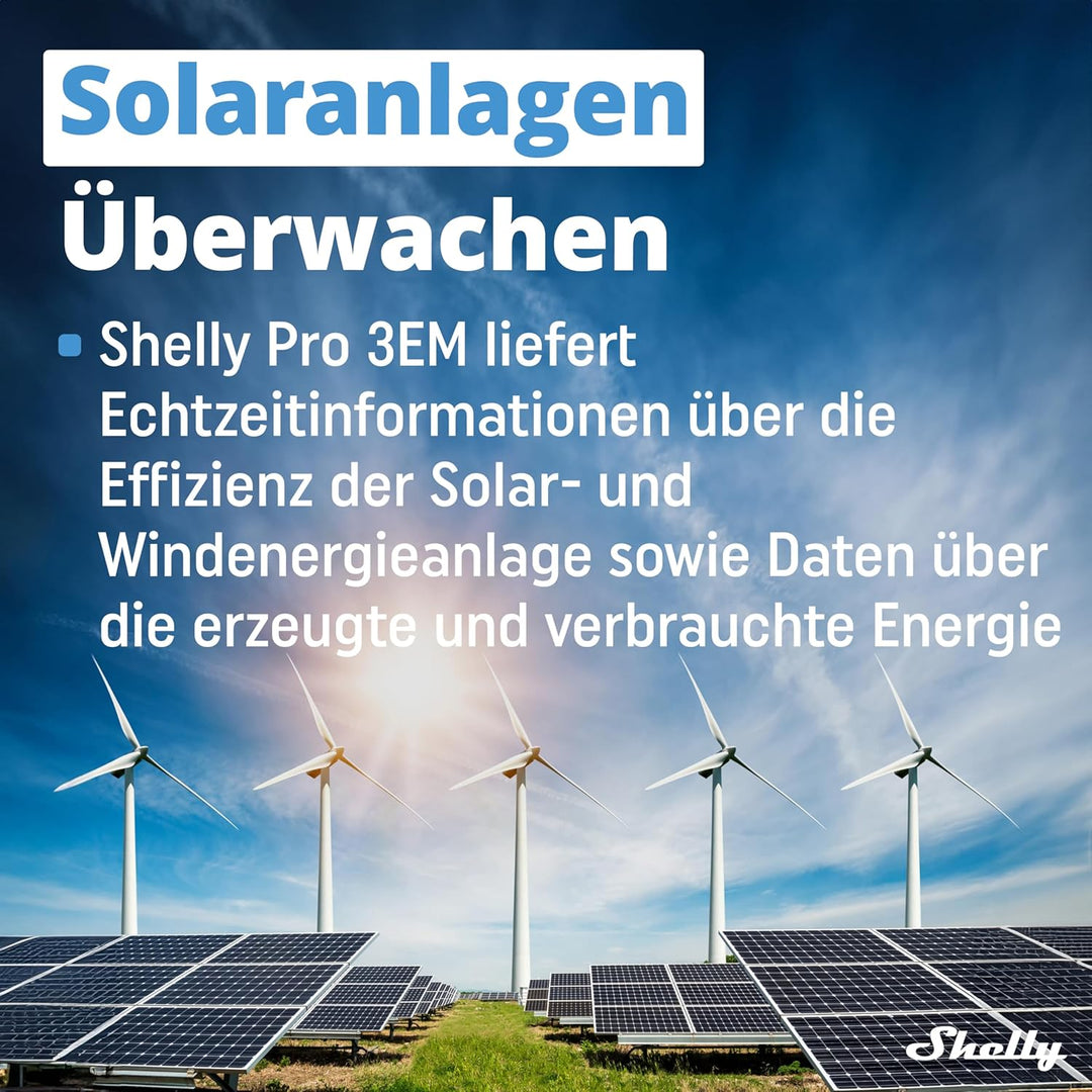 Shelly Pro 3EM (120A) | WLan & Bluetooth Smart Energy Monitoring 3-Phasen-Relaisschalter | Hausautom