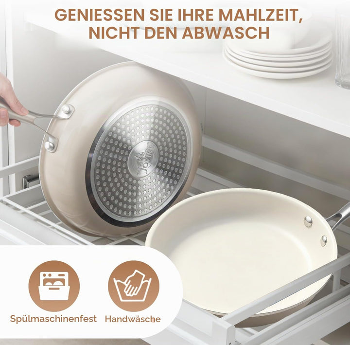 Antihaft Bratpfanne,Keramik-beschichtet für alle Herdarten Omelette,Induktion Kompatibel Pfanne, PFO