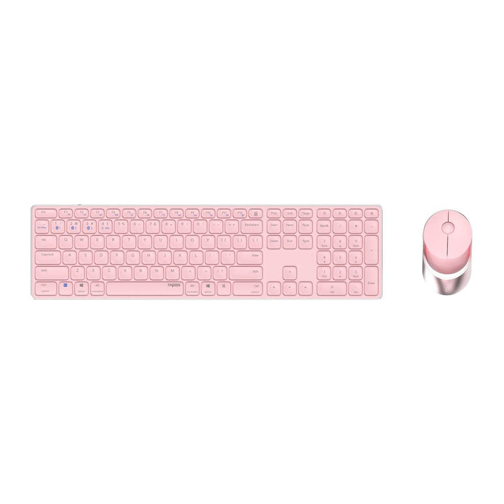 Rapoo 9850M kabelloses Tastatur-Maus Set Wireless Deskset 1600 DPI Sensor wiederaufladbarer Akku fla