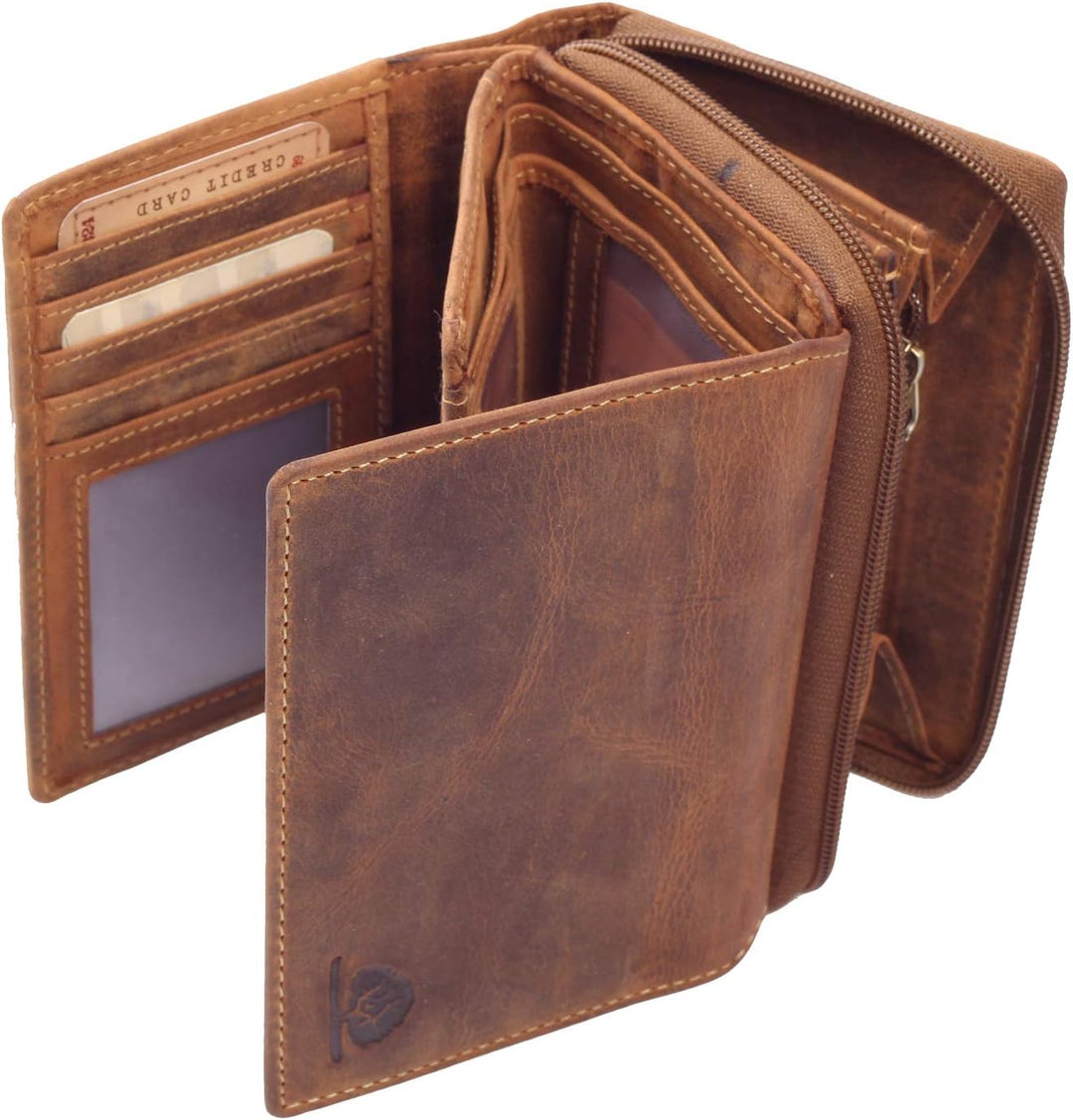 Greenburry Vintage Damen Geldbörse Braun 10x14,5x4,5cm Portemonnaie Geldbeutel