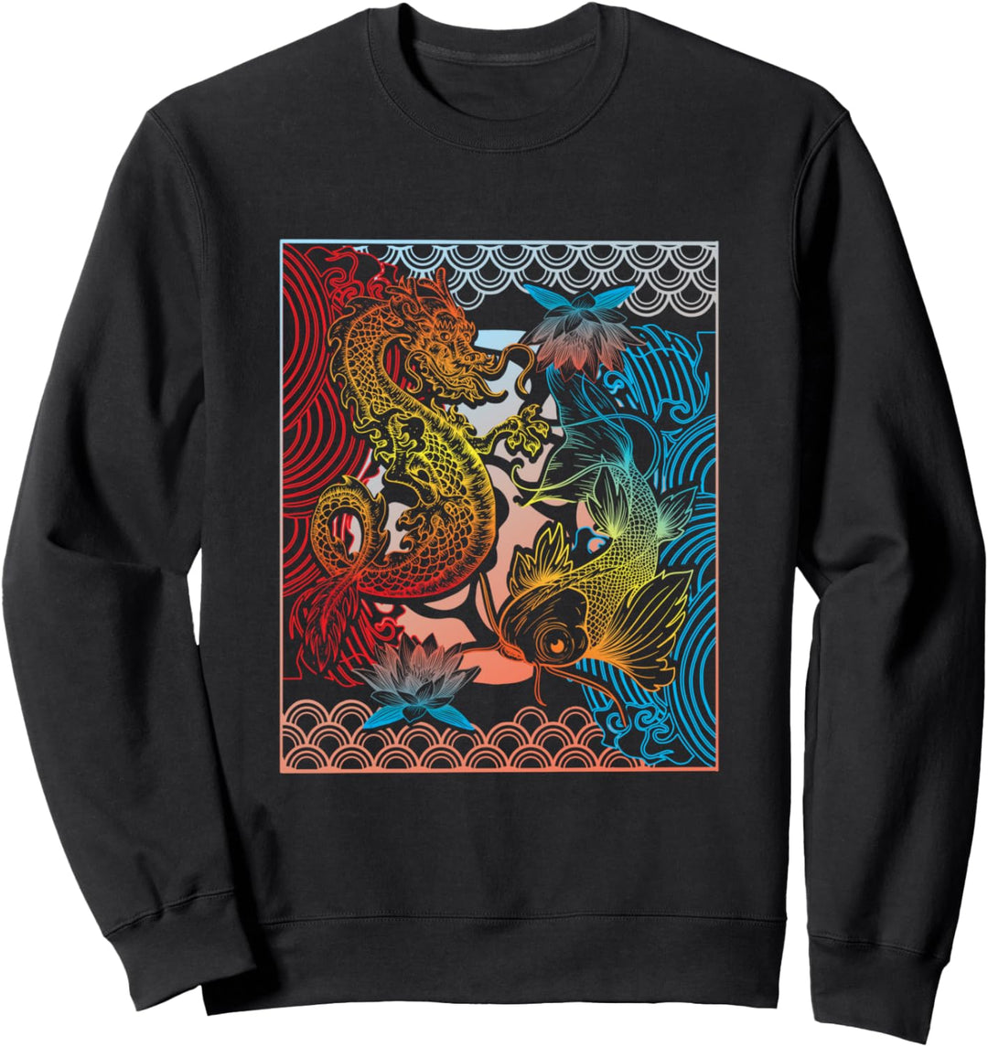 Japanischer Koi und japanischer Drache Sweatshirt