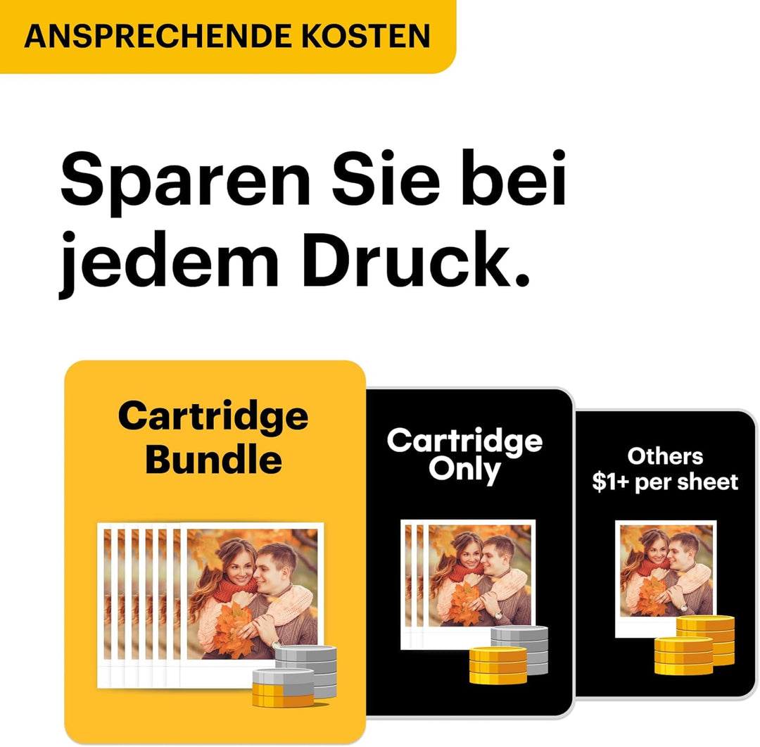 KODAK Fotodrucker Mini 3 ERA Impresora + Pack con 68 Hojas schwarz, Impresora + Pack con 68 Hojas sc