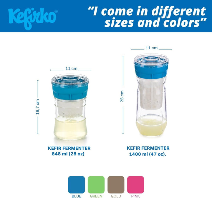 Kefirko Cheese Maker | Joghurtbereiter ohne Strom | cleveres Joghurtglas zum Fermentieren - 1,4L