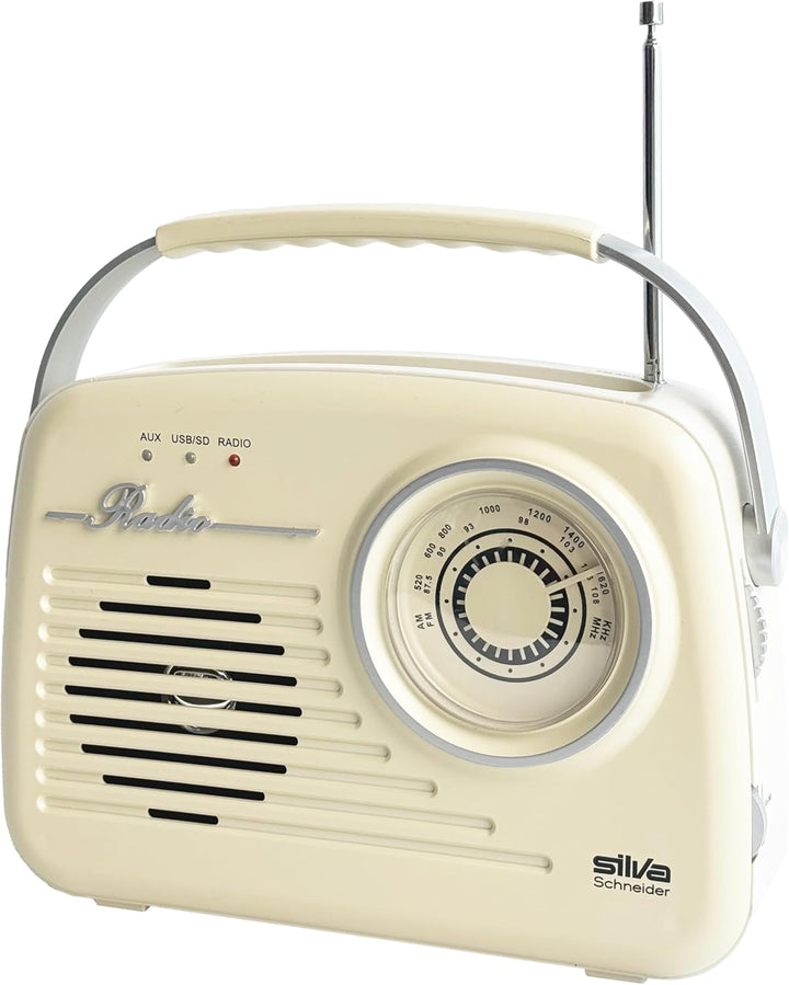 Silva-Schneider Mono 1965, Kofferradio, Netz- oder Batteriebetrieb, beige Beige Single, Beige Single