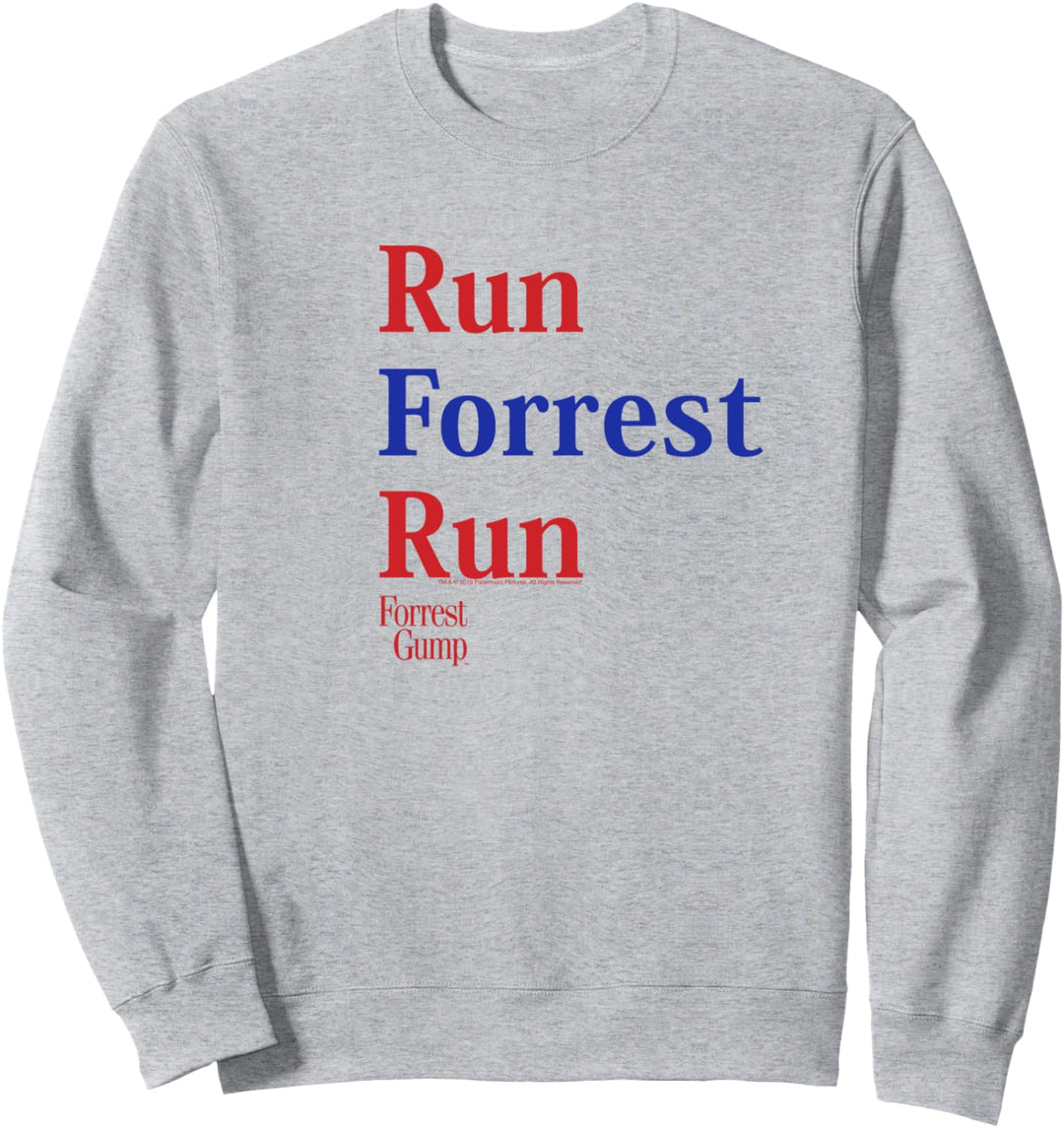 Forrest Gump Run Forrest Run Red And Blue Title Logo Sweatshirt