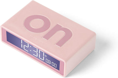 Lexon Design Flip+ Funkgesteuerter umkehrbarer LCD-Wecker aus ABS und Gummi in der Farbe Pink, Masse
