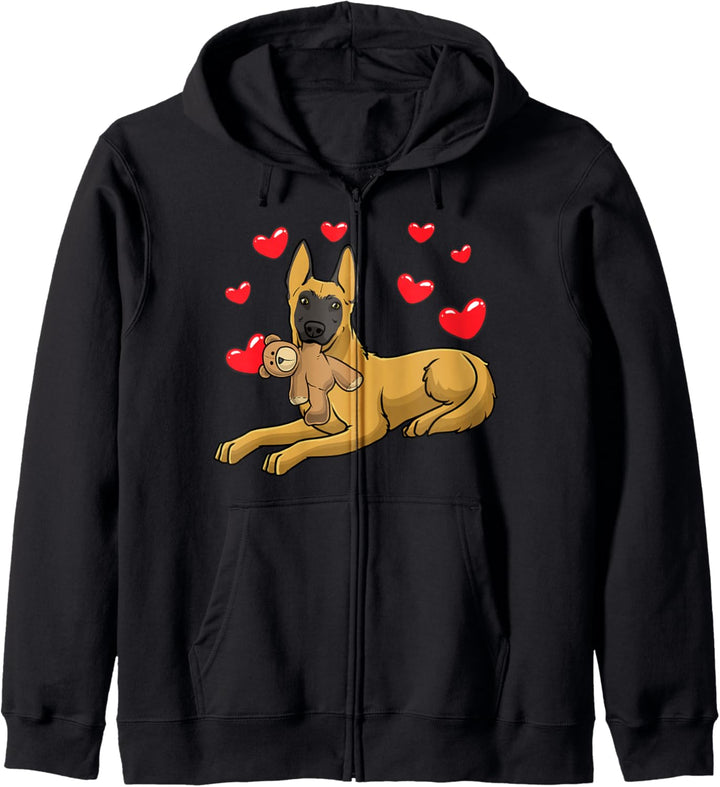 Malinois Hund Mit Kuscheltier Belgischer Schäferhund Kapuzenjacke