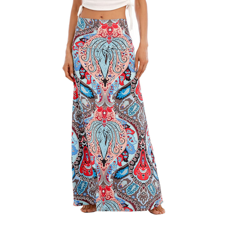 Durio Rock Maxirock Lang Damen Rock Weich Sommerrock Elegant Freizeitrock mit Hohem Bund Elastisch S