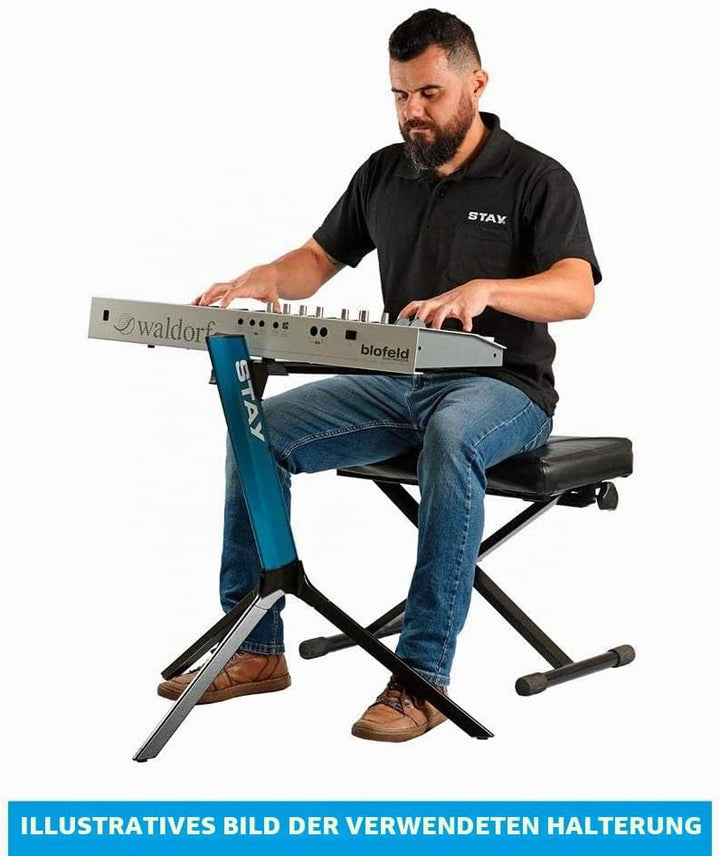 STAY MUSIC Kompakter Keyboardständer mit Tasche, Rot