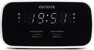Aiwa CRU-19BK Radio Schwarz Radiowecker LED-Display Dimmerfunktion