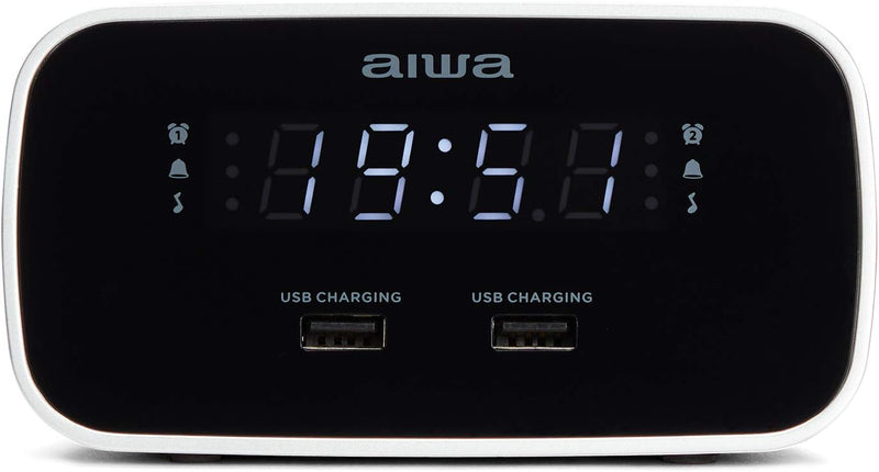 Aiwa CRU-19BK Radio Schwarz Radiowecker LED-Display Dimmerfunktion