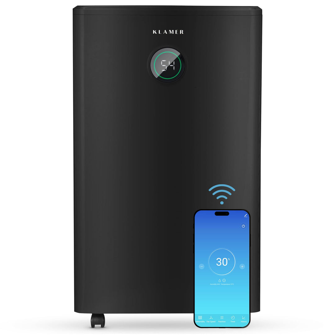 KLAMER Luftentfeuchter elektrisch 25L in 24h mit 5,5L Tank – Leiser, energieeffizienter Raumentfeuch